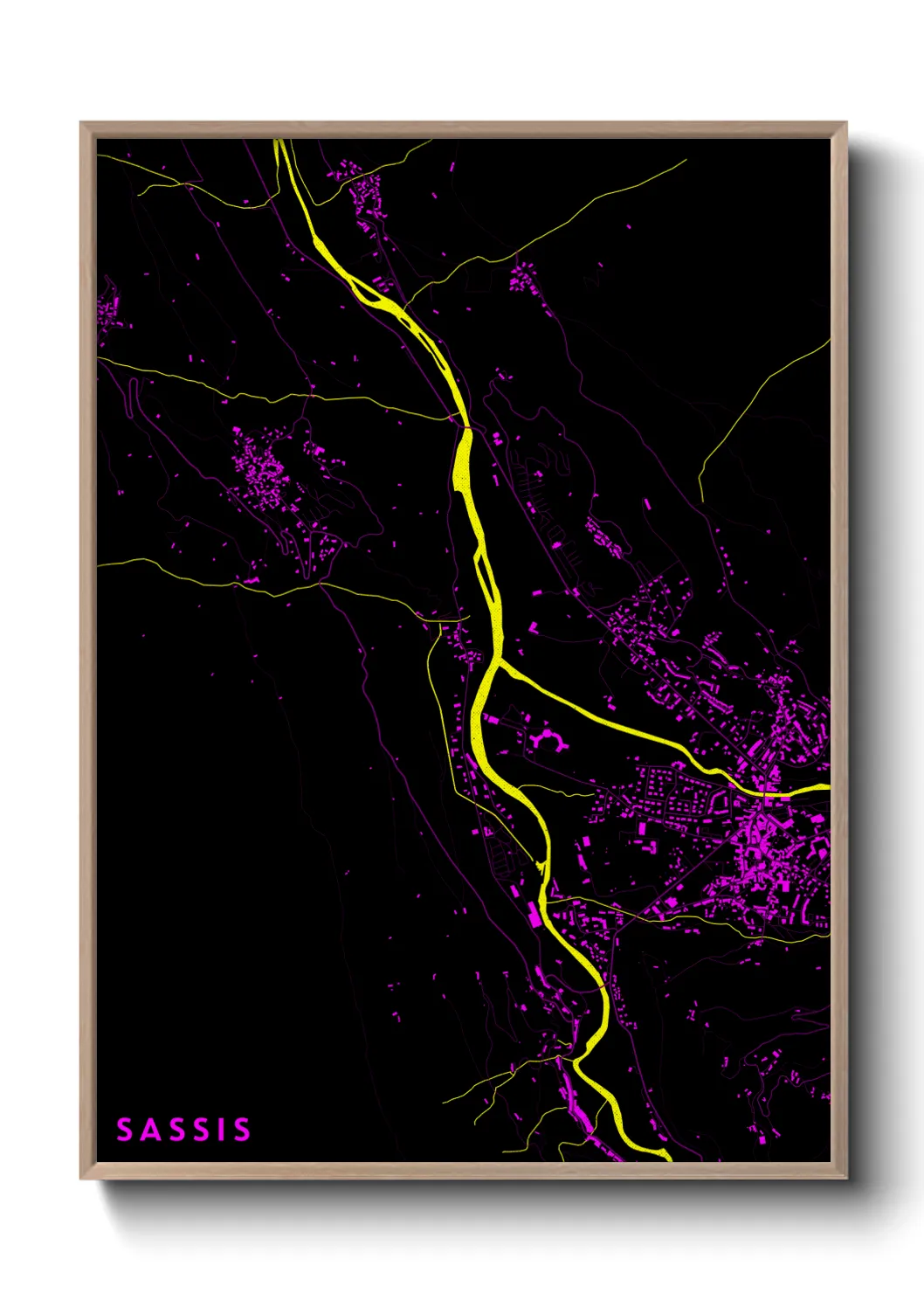 Une affiche de carte sur Sassis