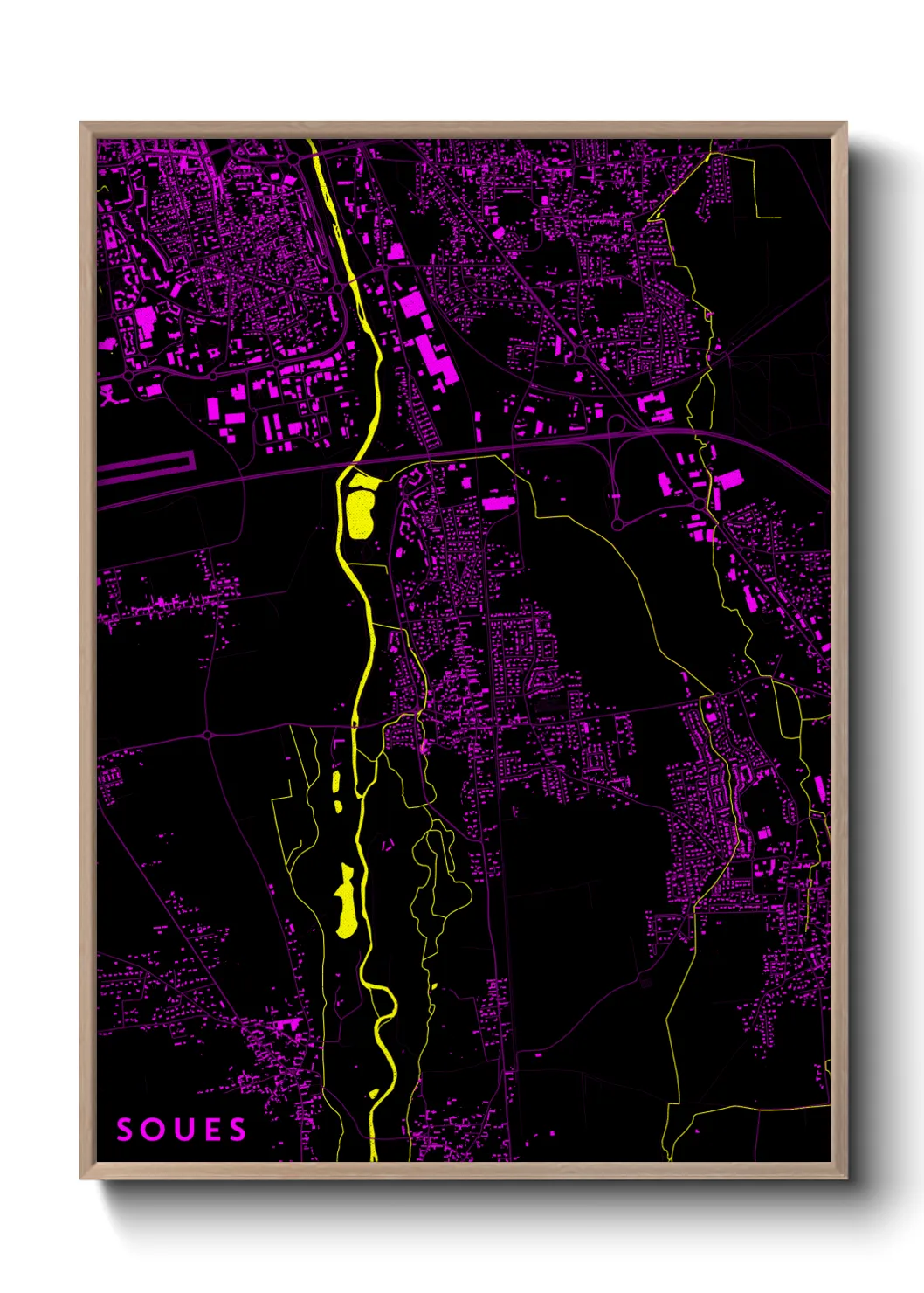 Une affiche de carte sur Soues