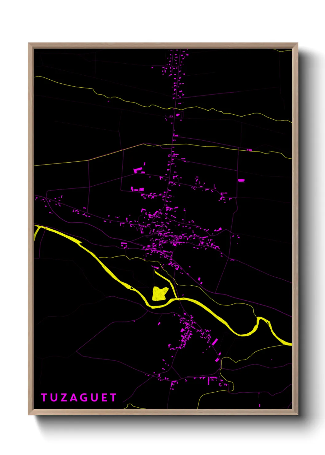 Une affiche de carte sur Tuzaguet