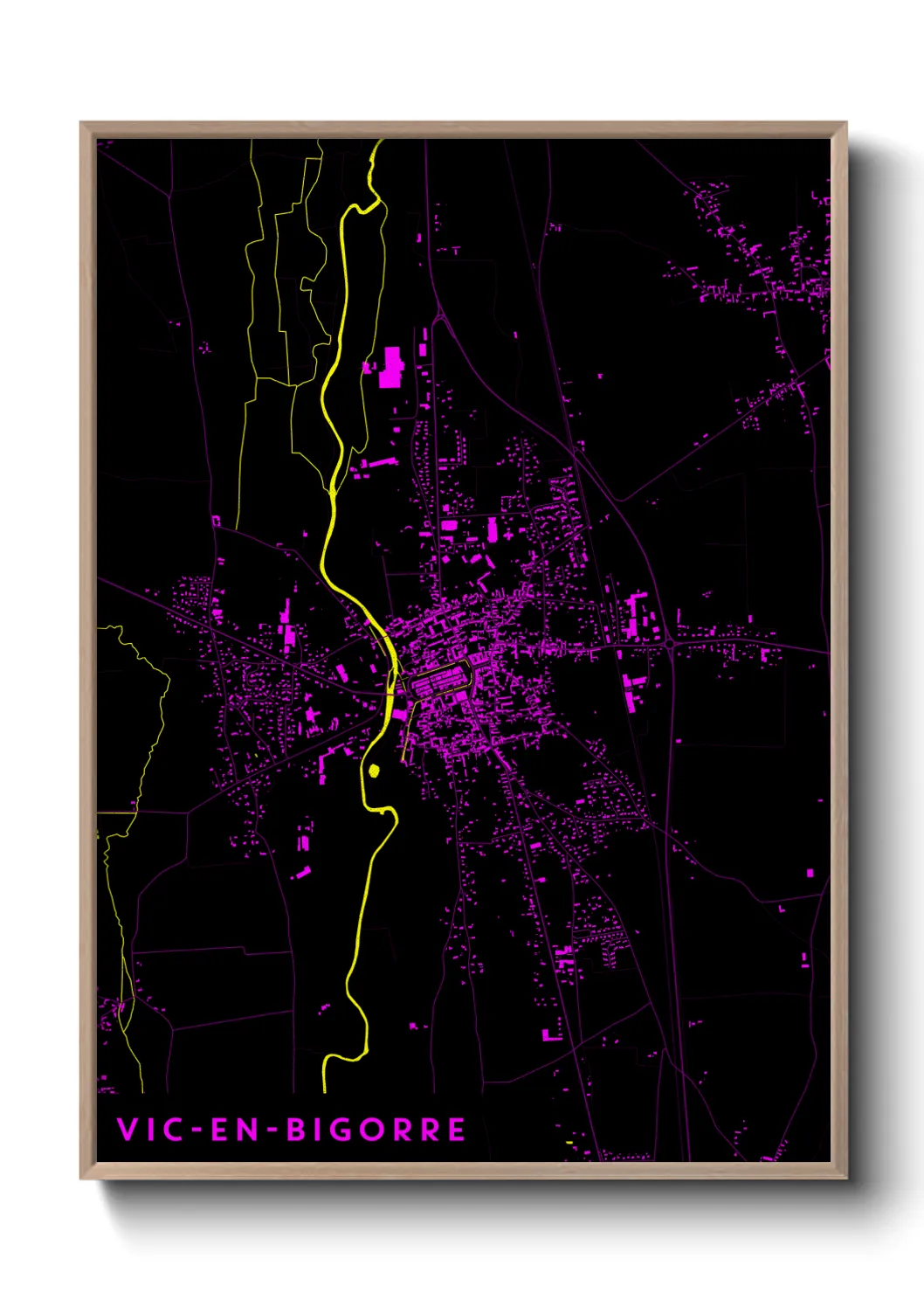 Une affiche de carte sur Vic-en-Bigorre