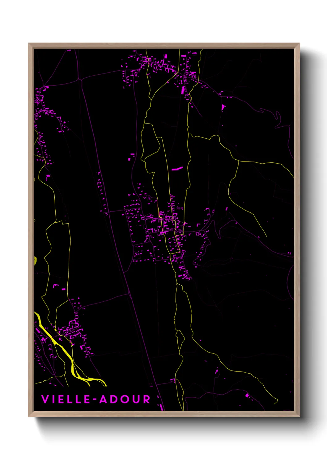 Une affiche de carte sur Vielle-Adour