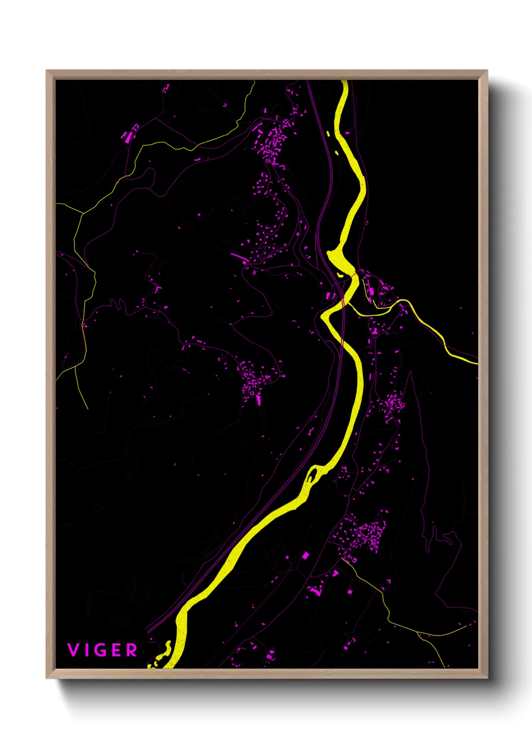 Une affiche de carte sur Viger