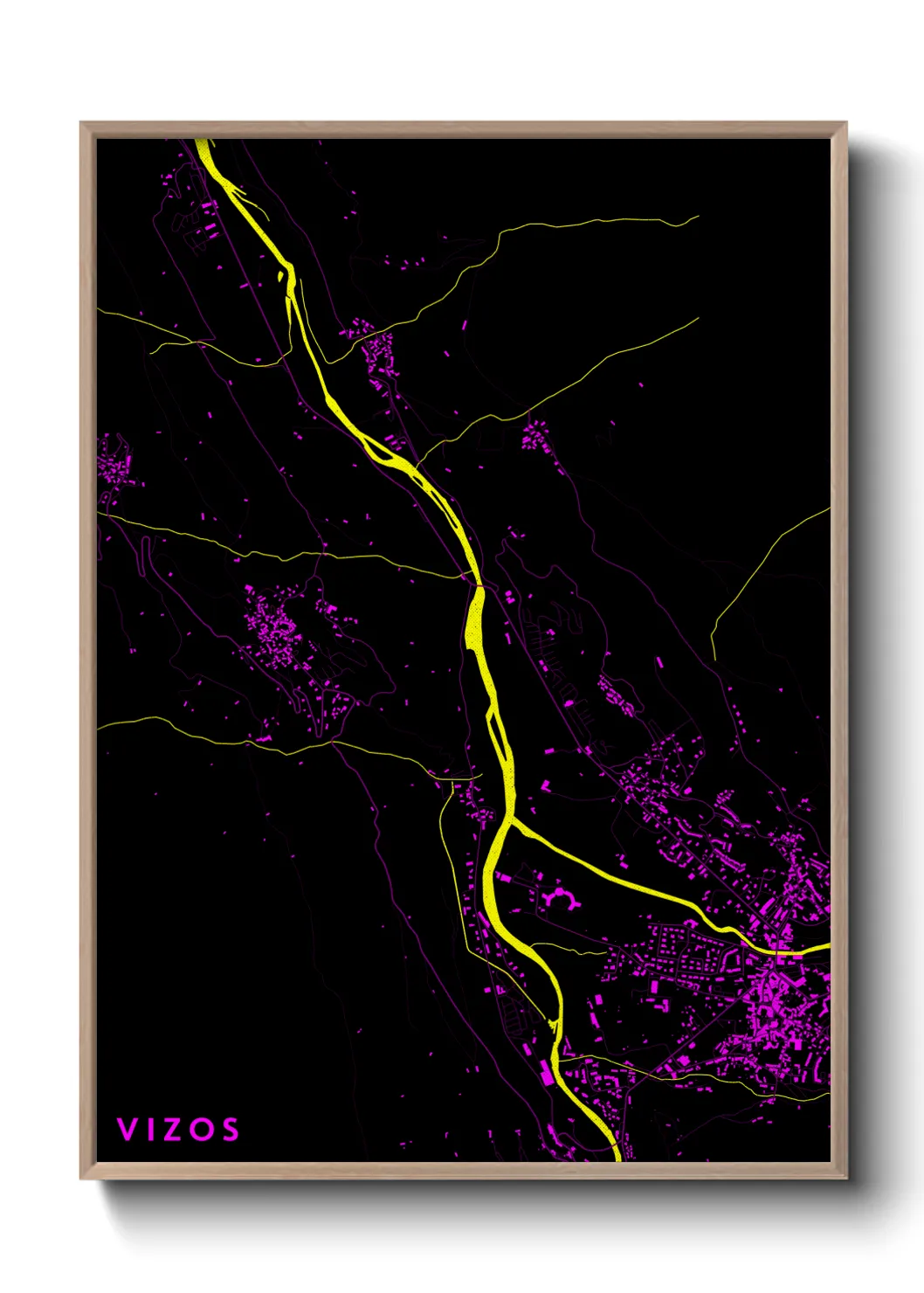 Une affiche de carte sur Vizos