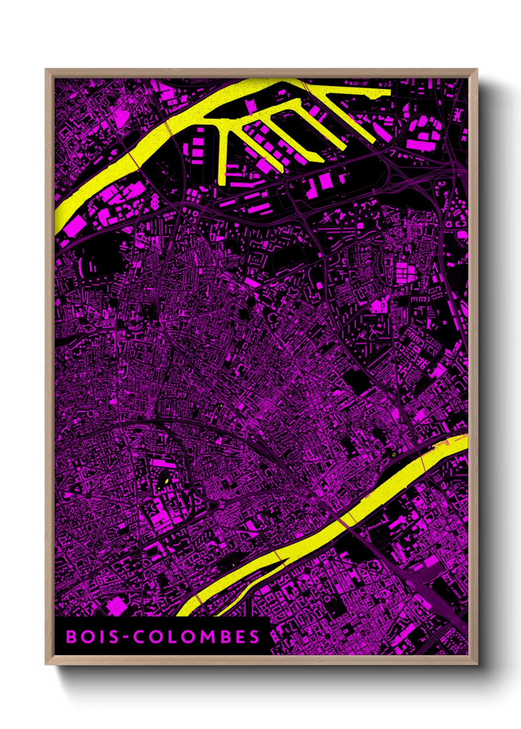 Une affiche de carte sur Bois-Colombes