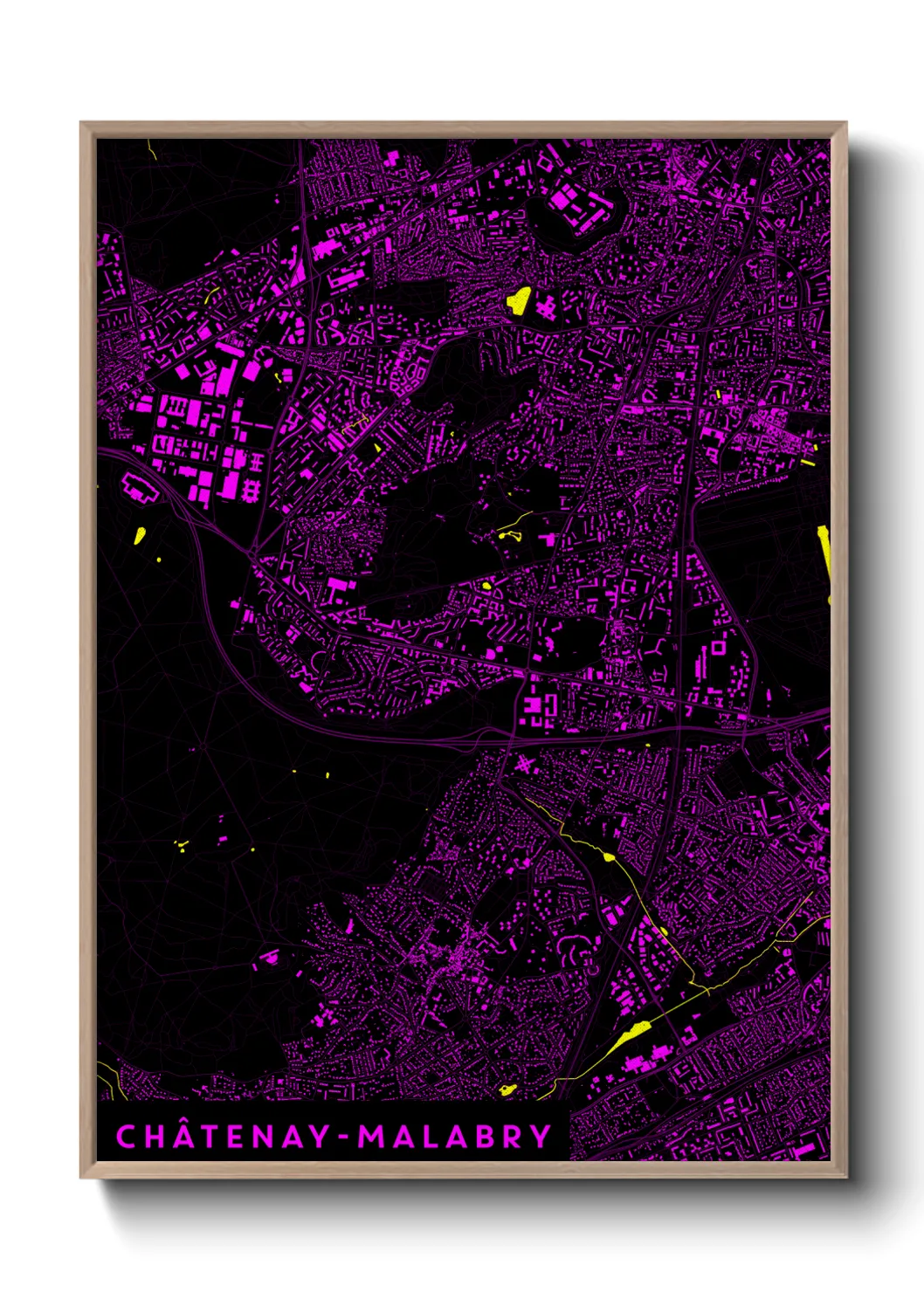 Une affiche de carte sur Châtenay-Malabry