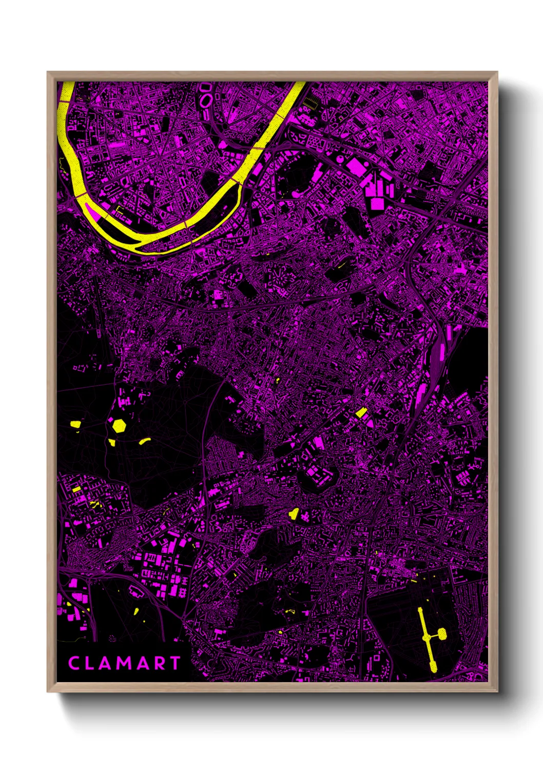 Une affiche de carte sur Clamart