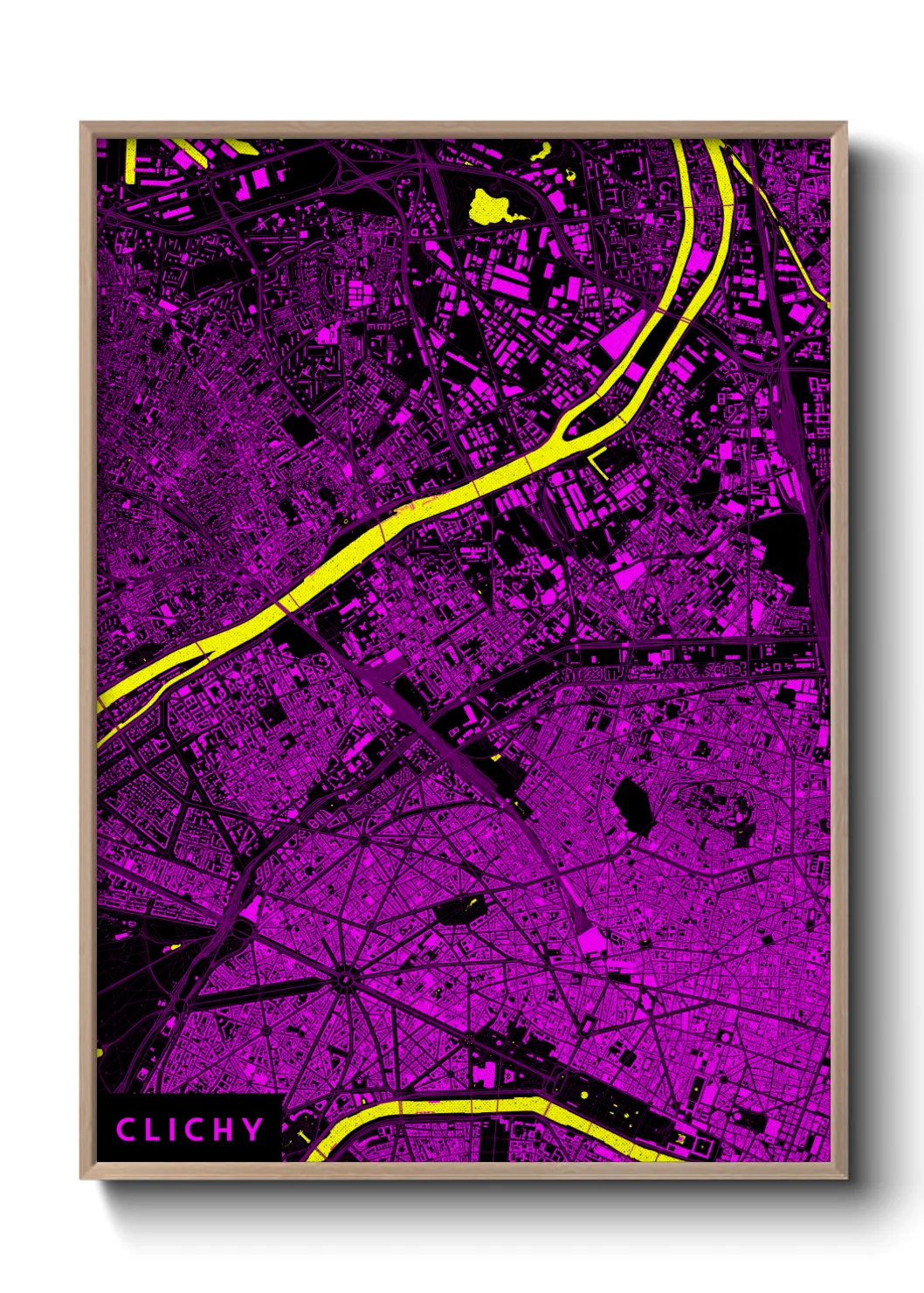 Une affiche de carte sur Clichy