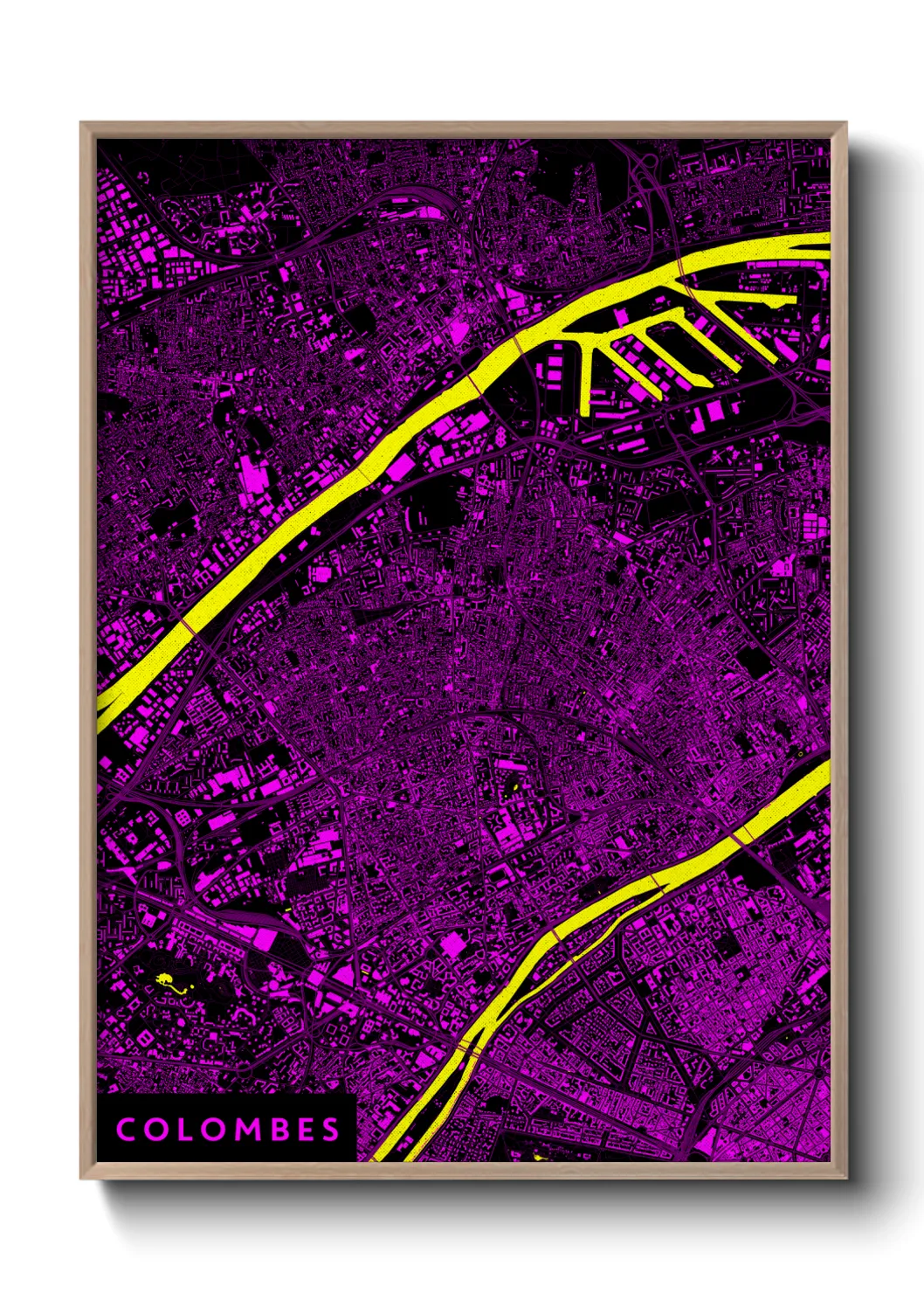 Une affiche de carte sur Colombes