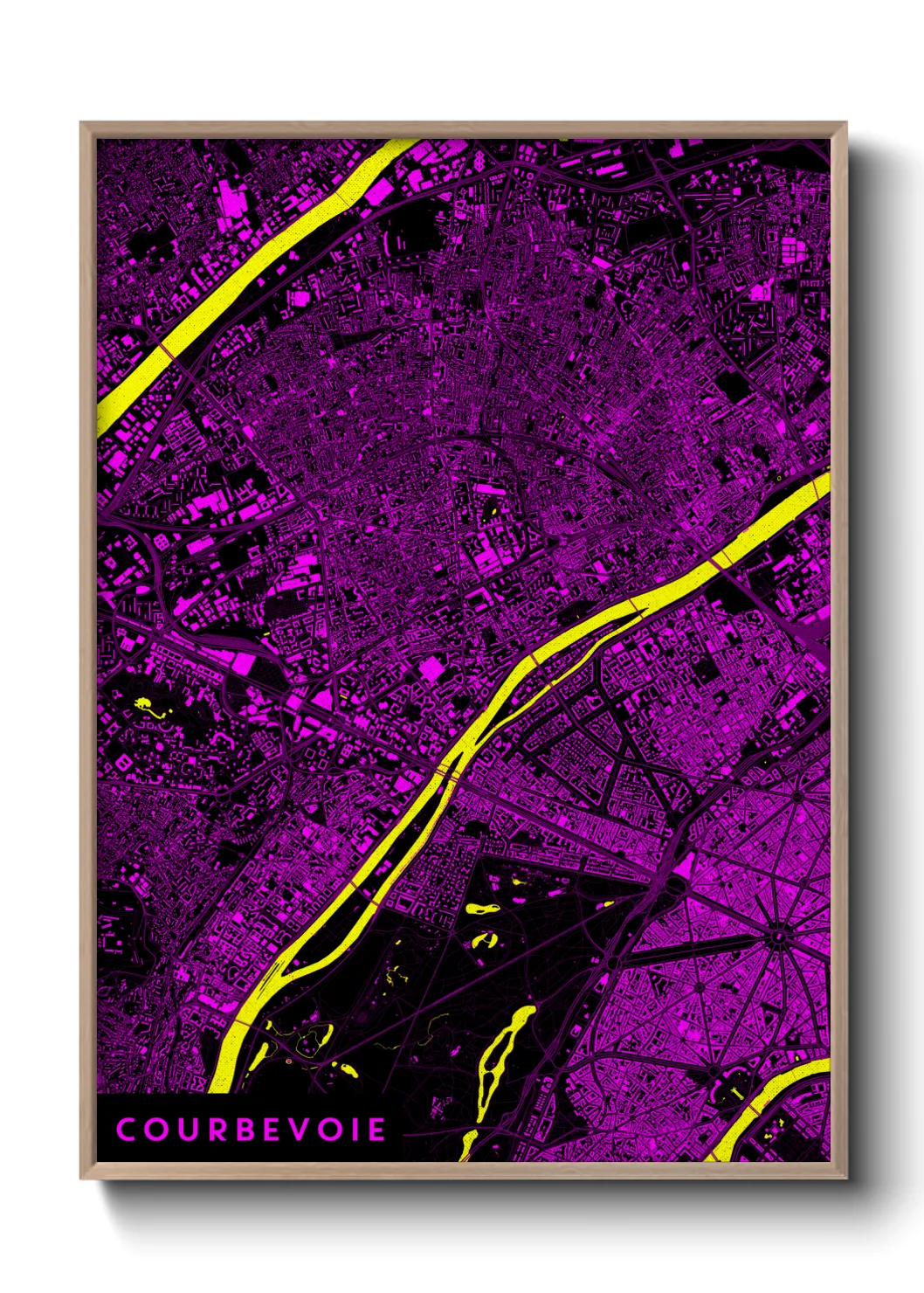 Une affiche de carte sur Courbevoie
