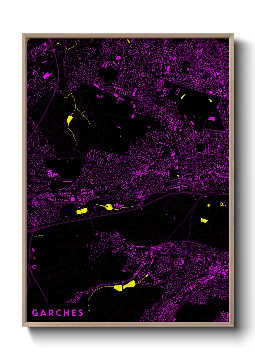 Une affiche de carte sur Garches