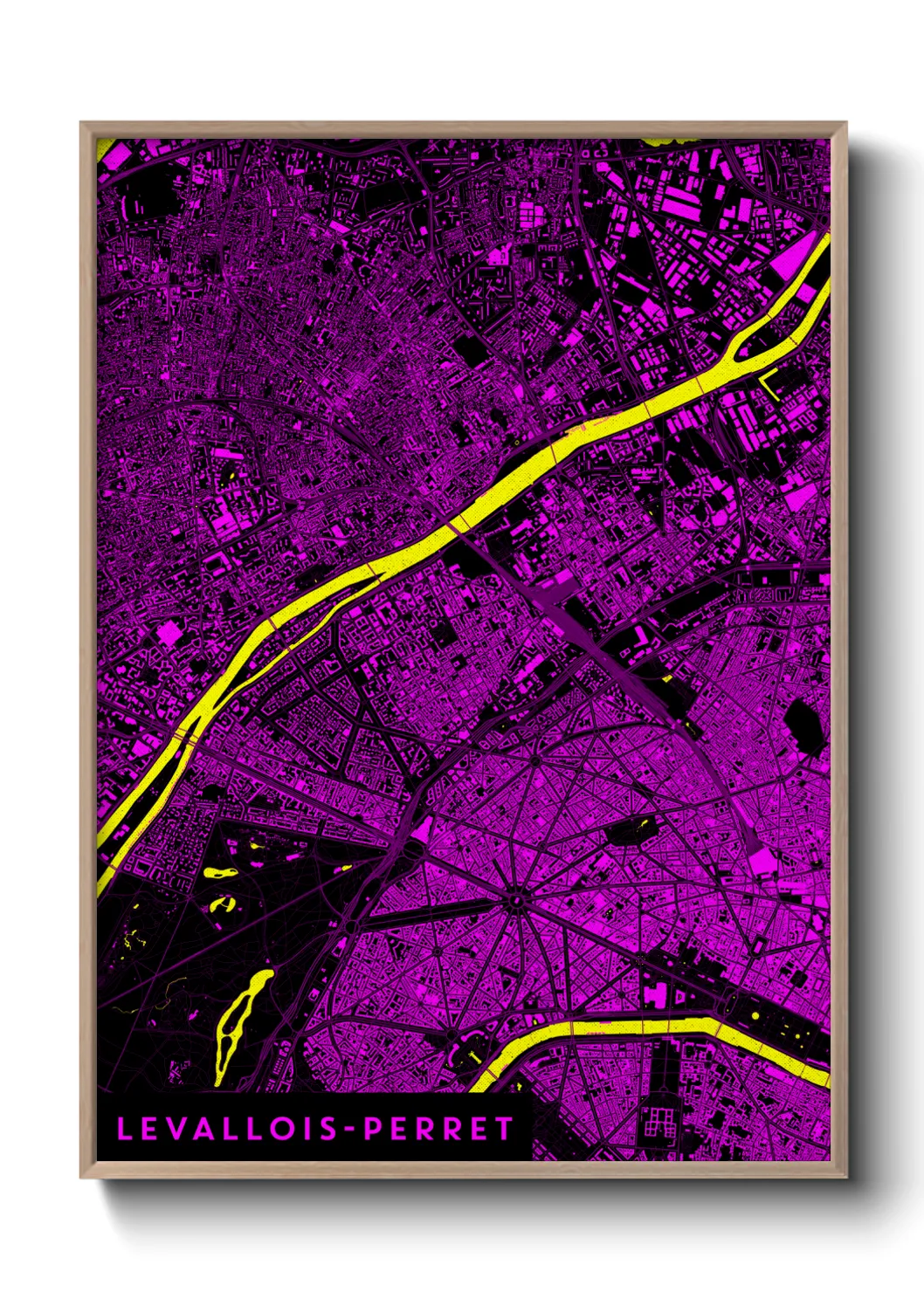 Une affiche de carte sur Levallois-Perret