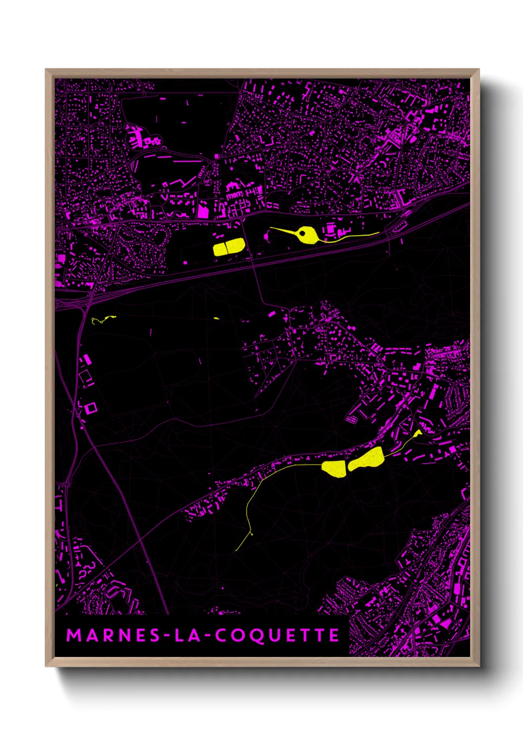 Une affiche de carte sur Marnes-la-Coquette