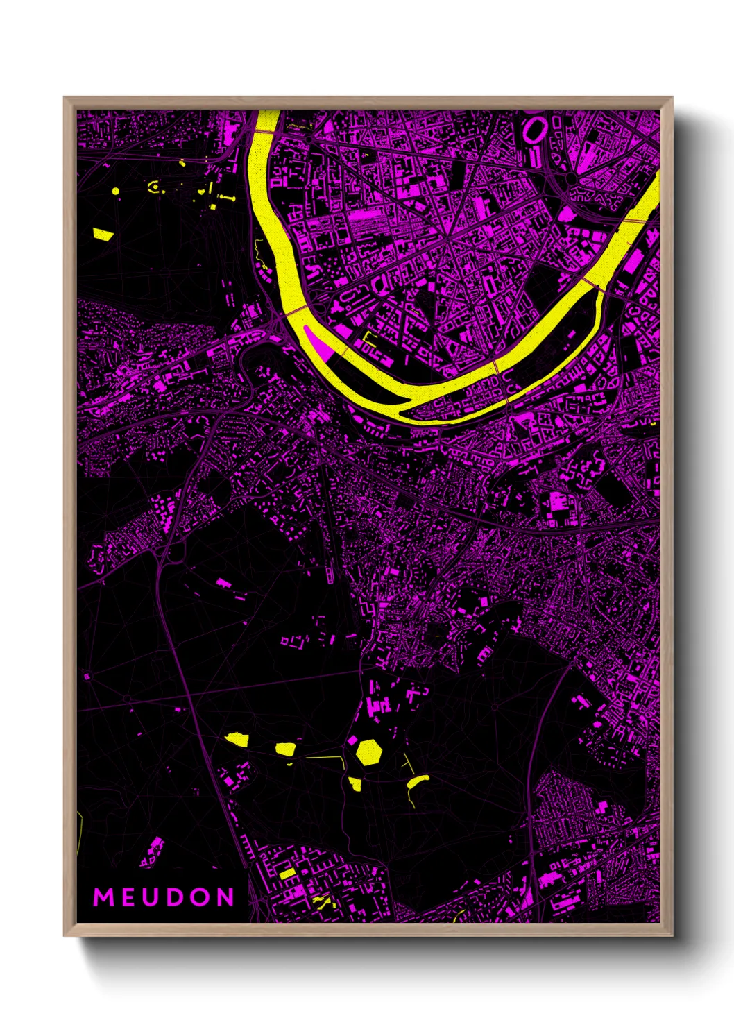 Une affiche de carte sur Meudon