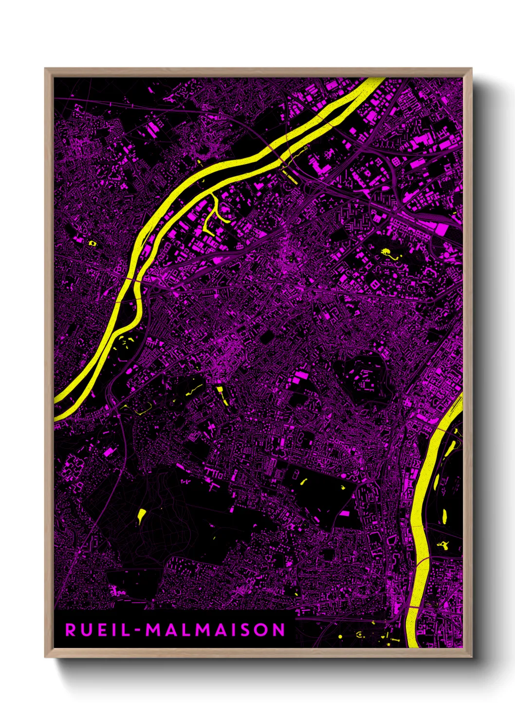 Une affiche de carte sur Rueil-Malmaison