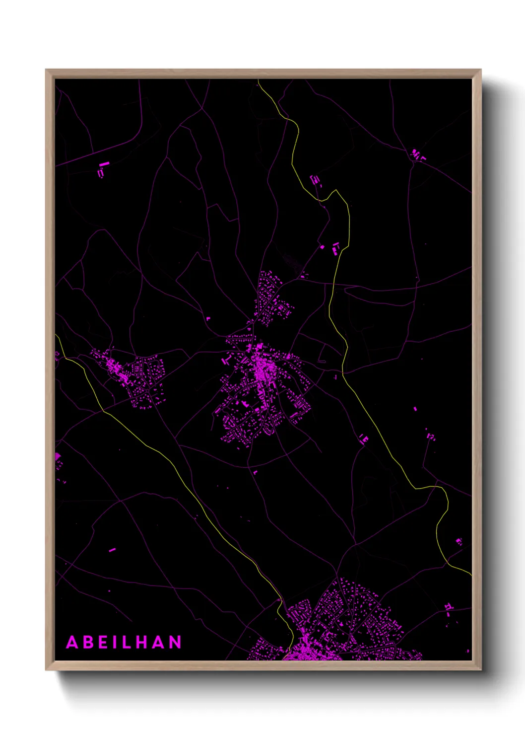 Une affiche de carte sur Abeilhan