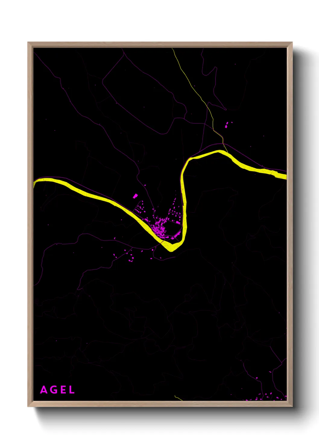 Une affiche de carte sur Agel