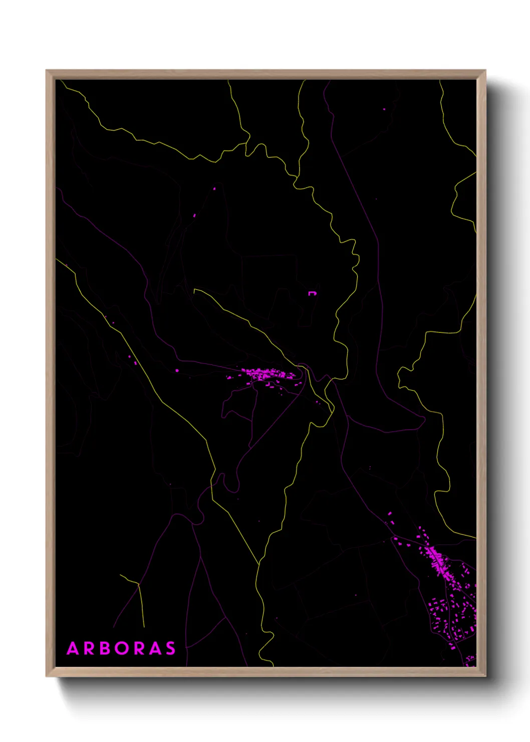 Une affiche de carte sur Arboras