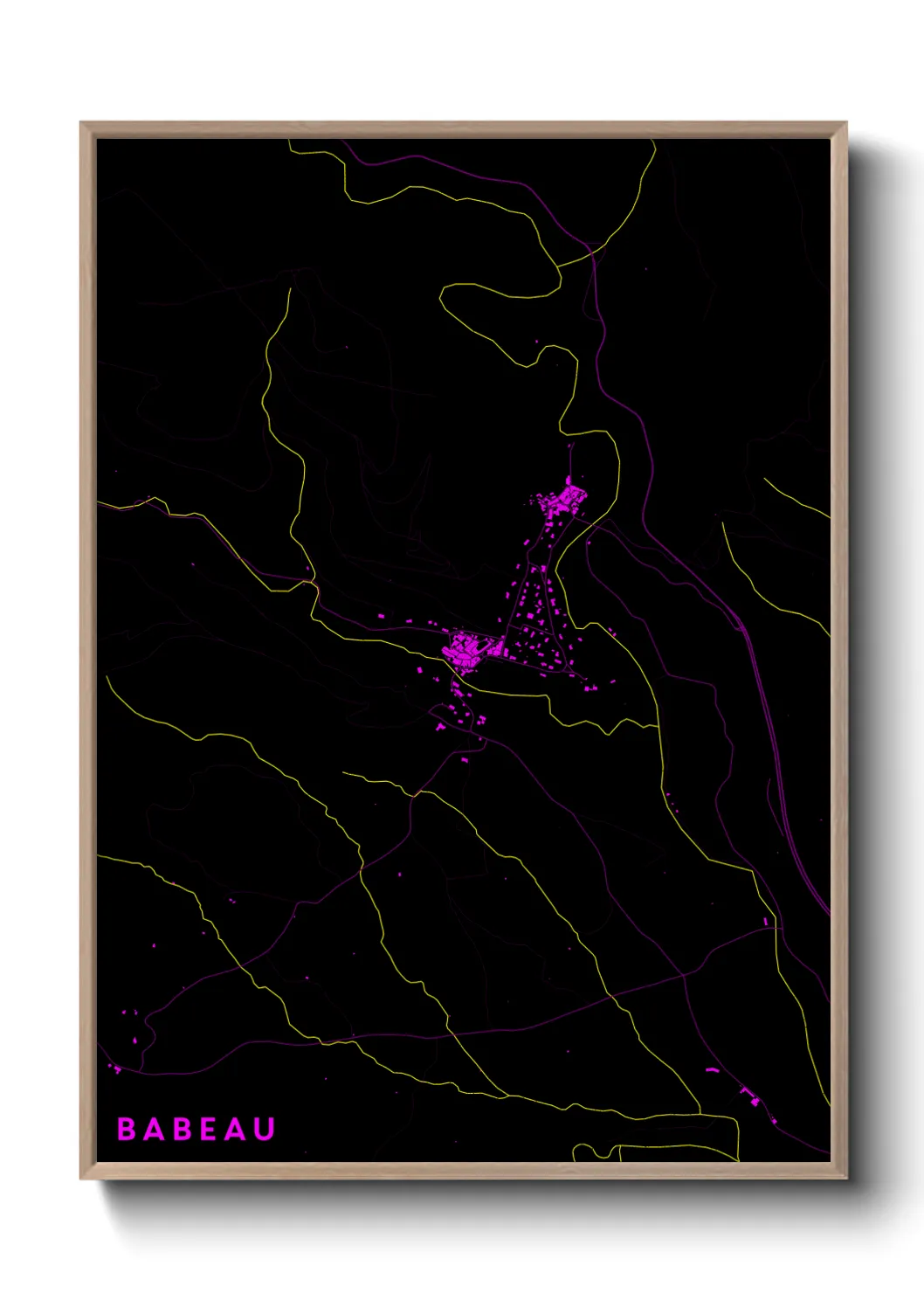 Une affiche de carte sur Babeau