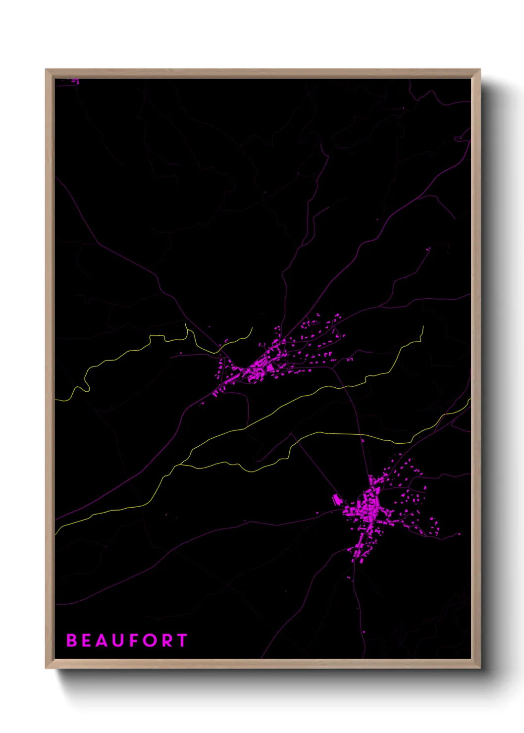 Une affiche de carte sur Beaufort