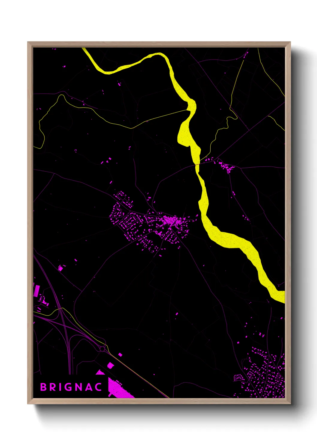 Une affiche de carte sur Brignac