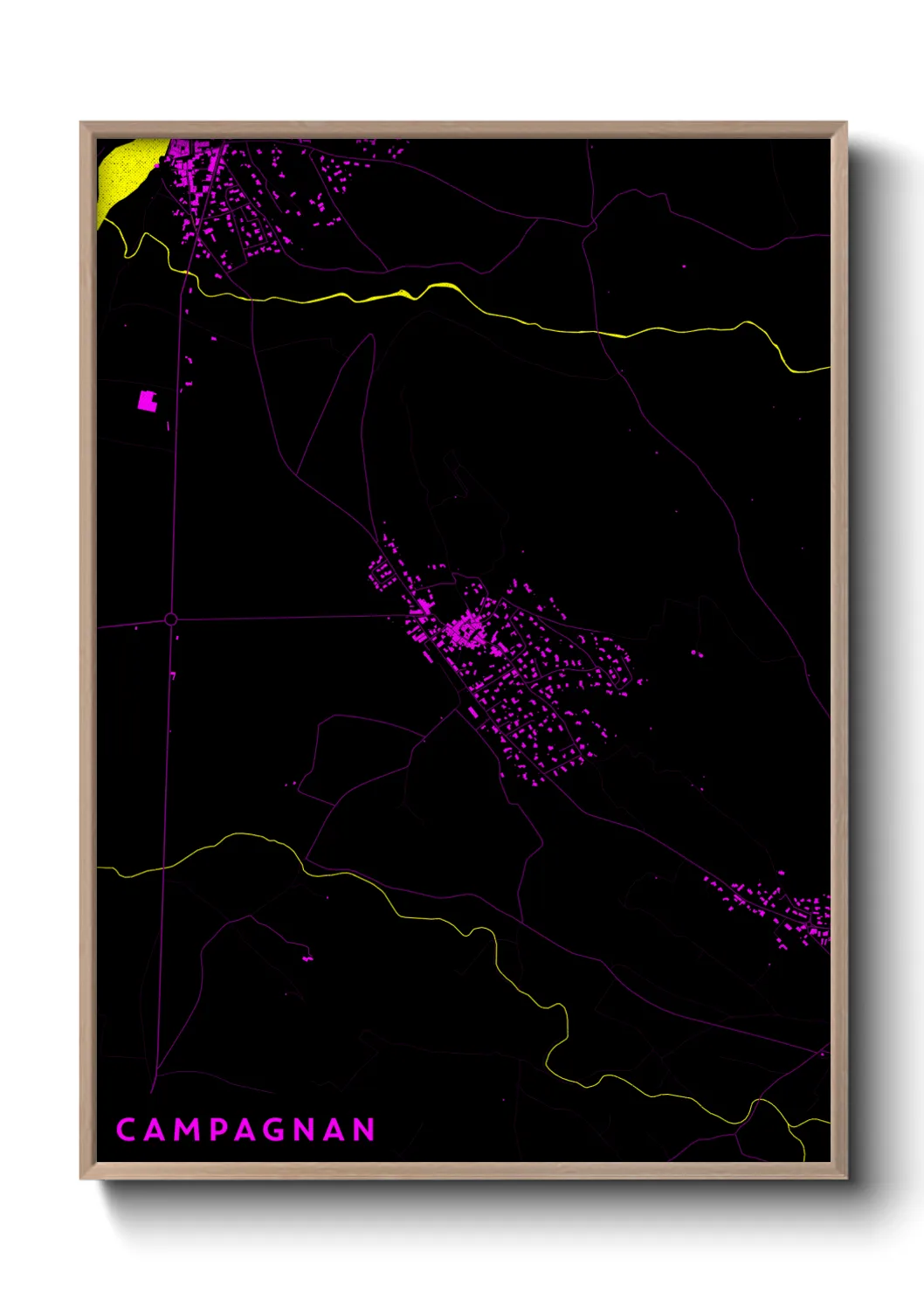 Une affiche de carte sur Campagnan