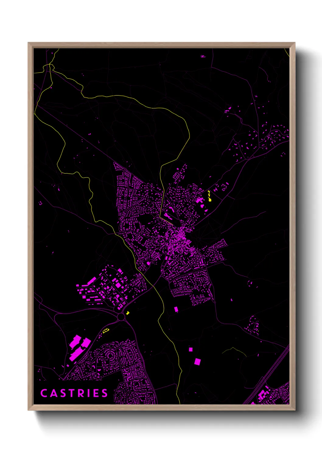 Une affiche de carte sur Castries