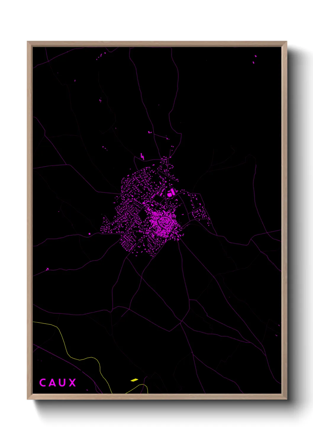 Une affiche de carte sur Caux