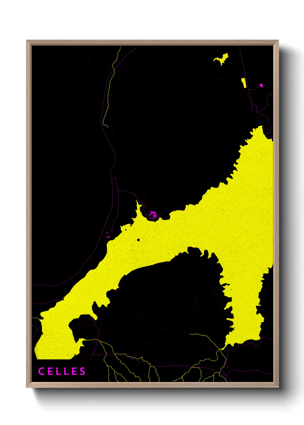 Une affiche de carte sur Celles