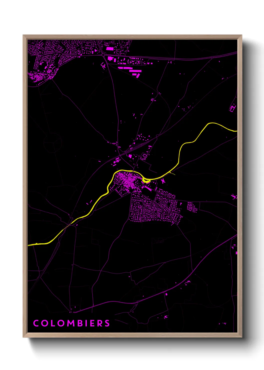 Une affiche de carte sur Colombiers