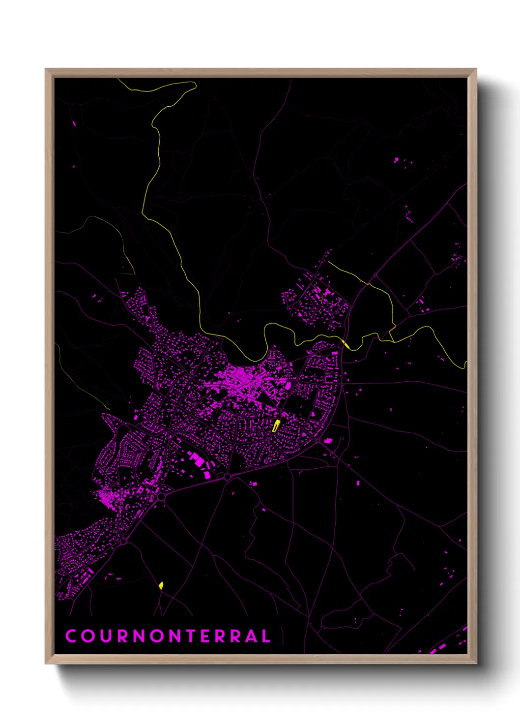 Une affiche de carte sur Cournonterral