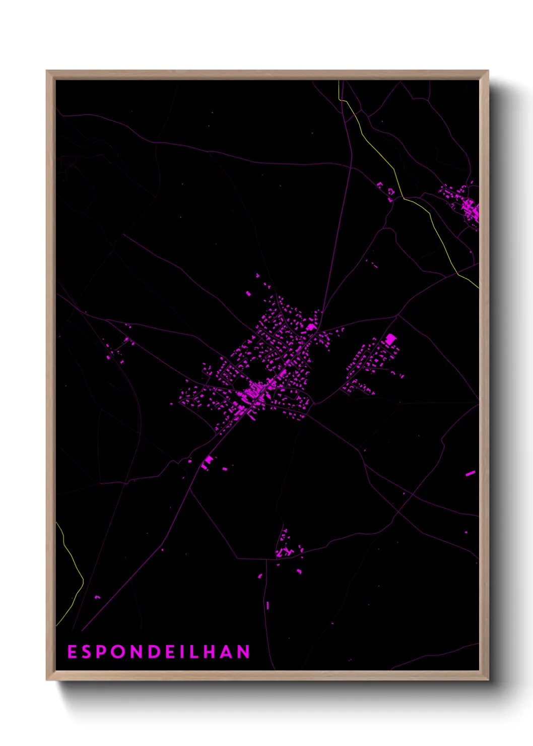Une affiche de carte sur Espondeilhan