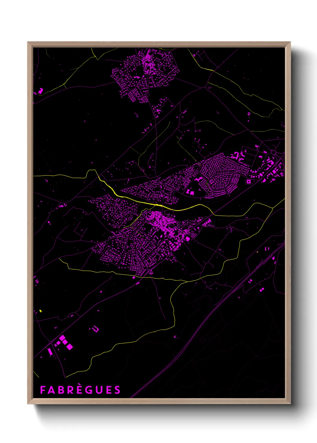Une affiche de carte sur Fabrègues