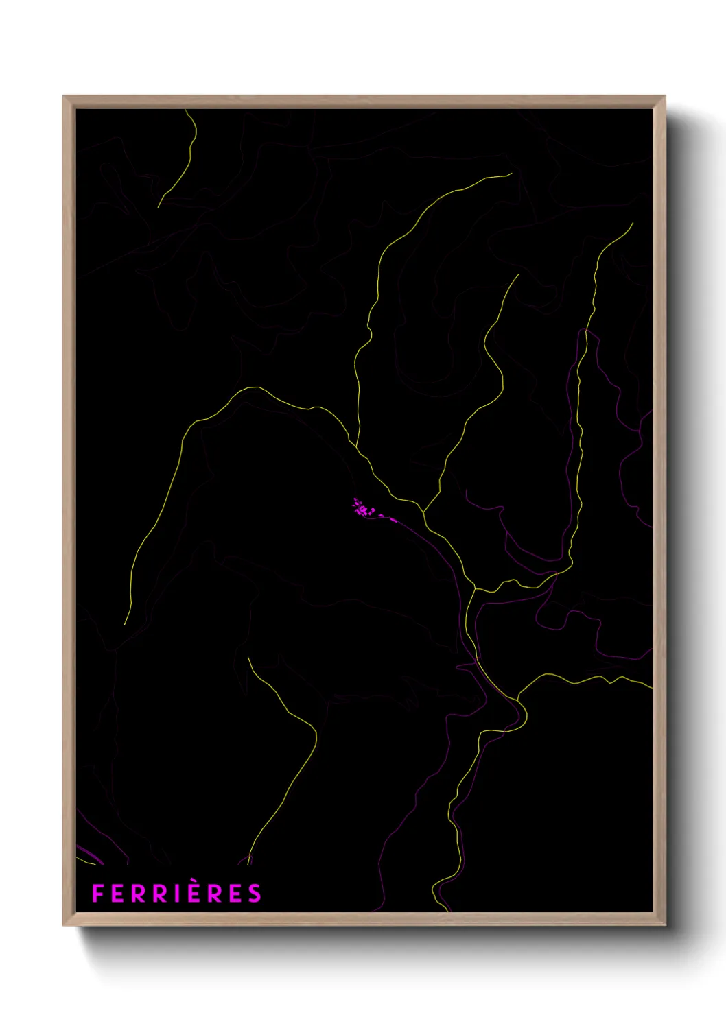 Une affiche de carte sur Ferrières