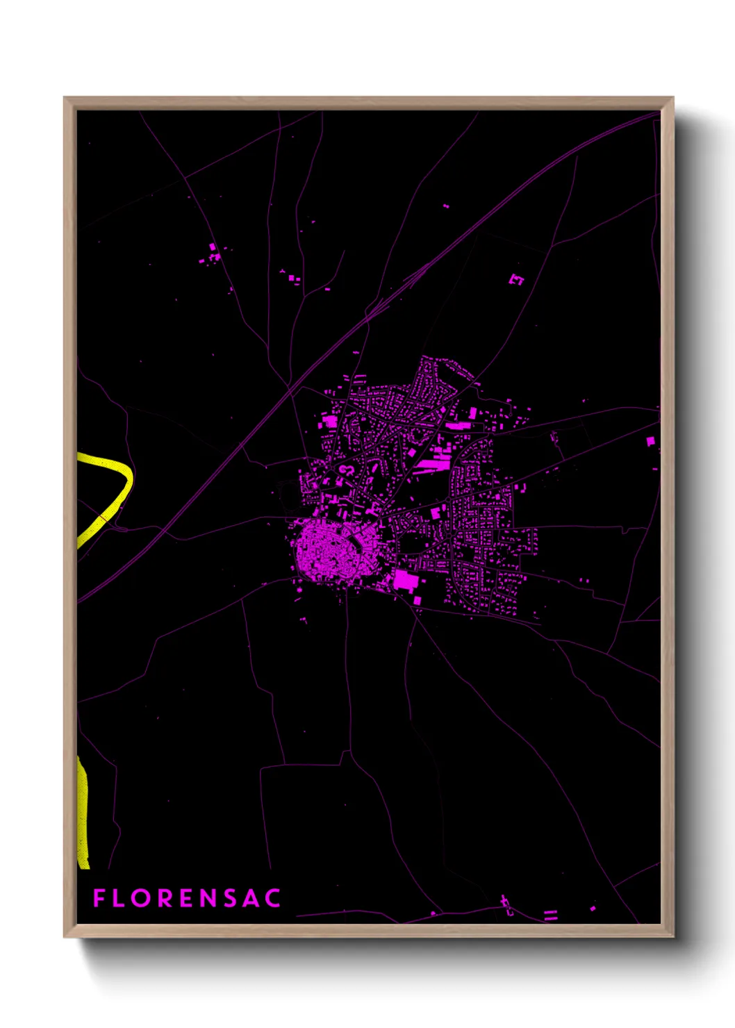 Une affiche de carte sur Florensac