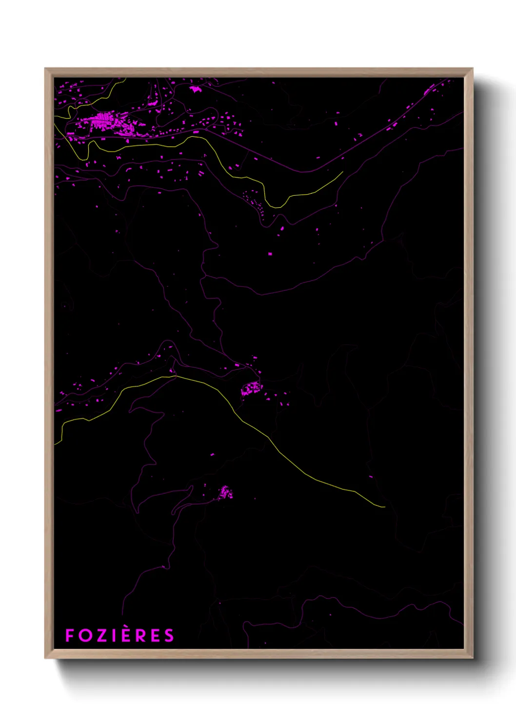 Une affiche de carte sur Fozières