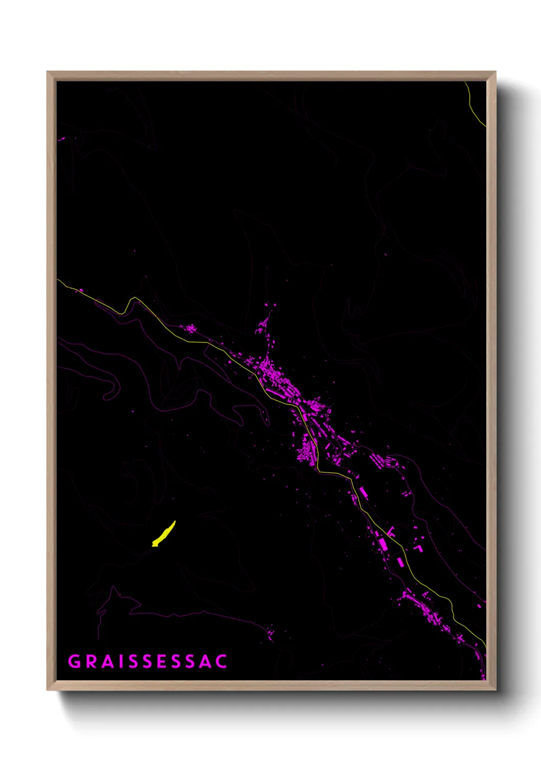 Une affiche de carte sur Graissessac