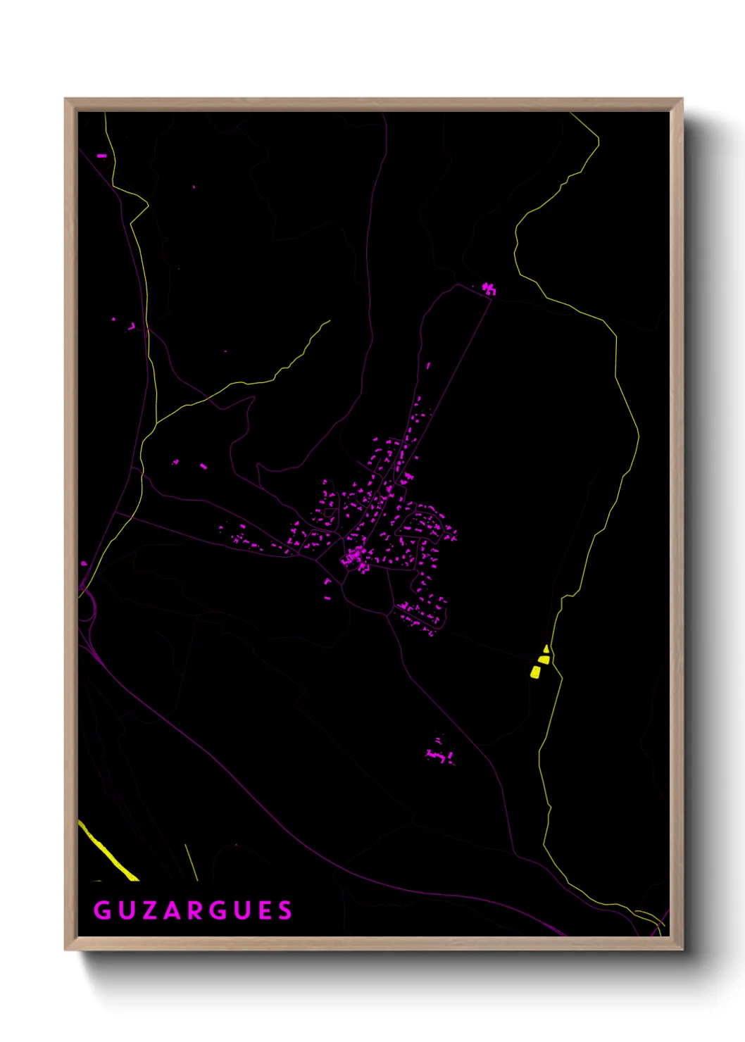 Une affiche de carte sur Guzargues