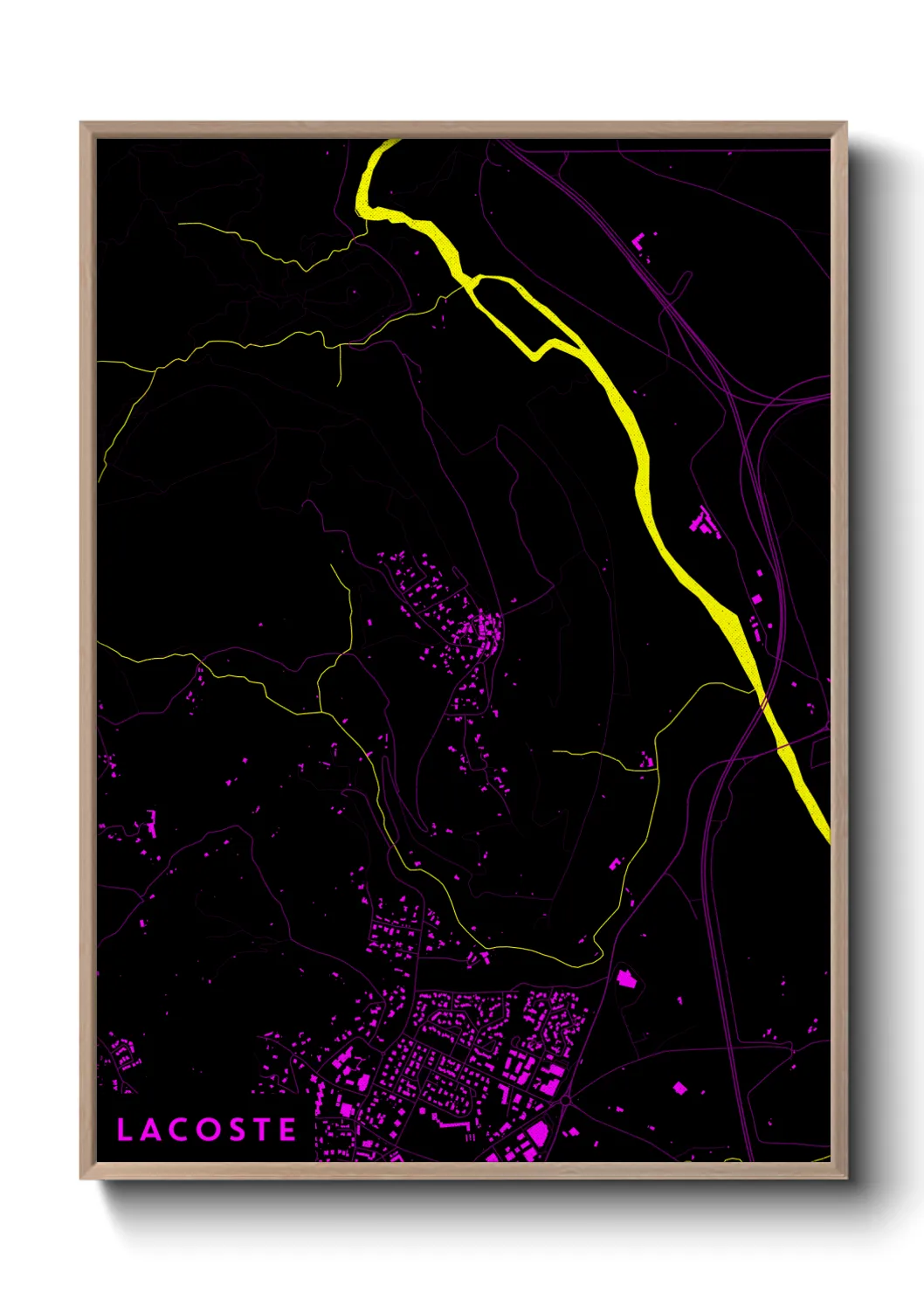 Une affiche de carte sur Lacoste