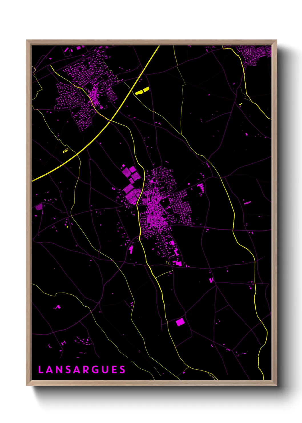 Une affiche de carte sur Lansargues