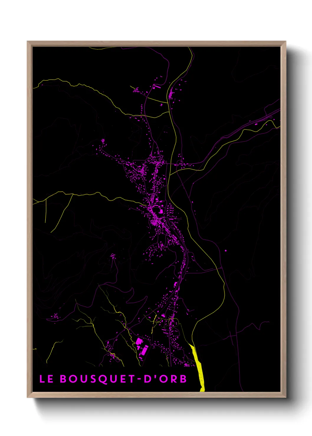 Une affiche de carte sur Le Bousquet-d'Orb