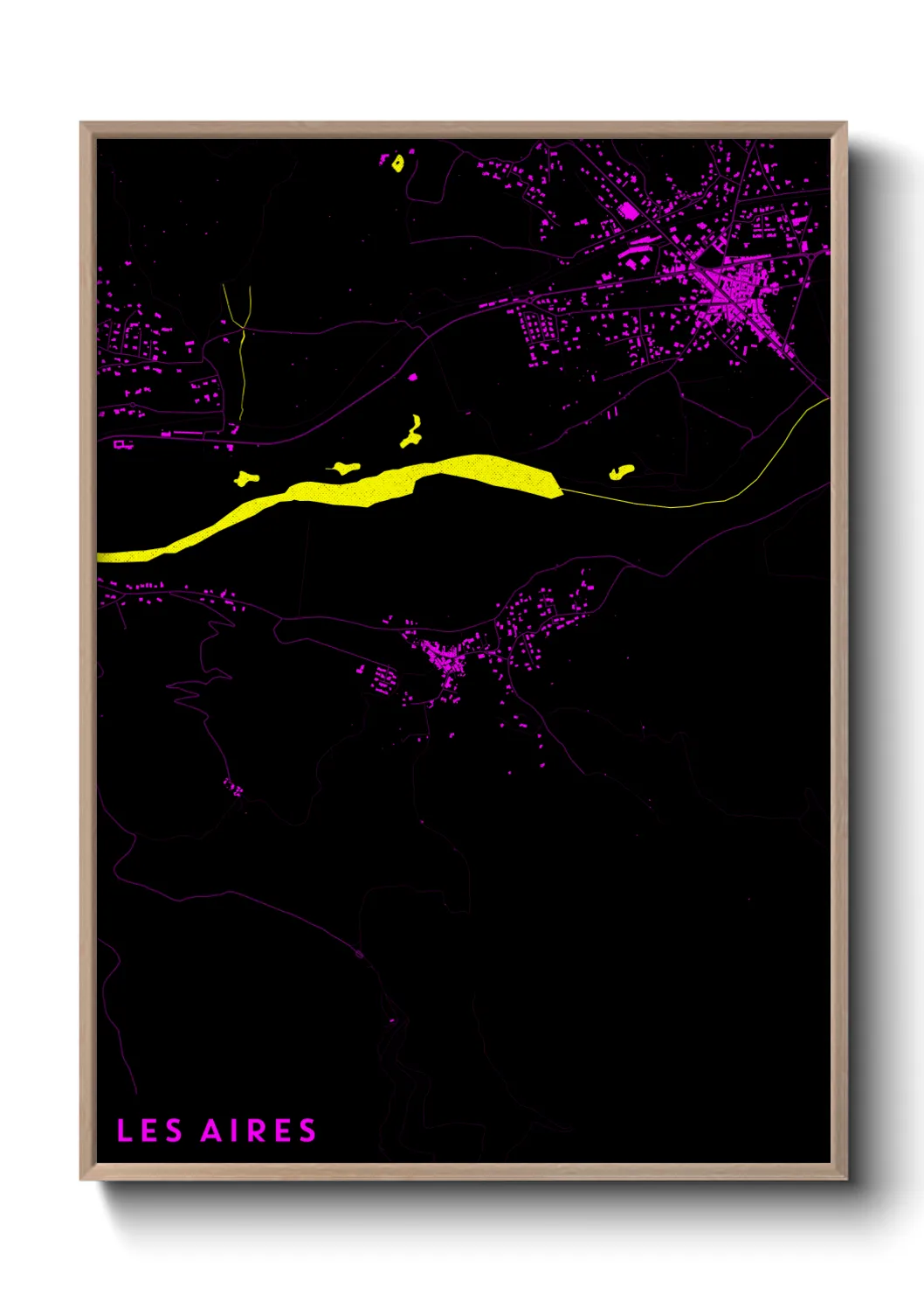 Une affiche de carte sur Les Aires