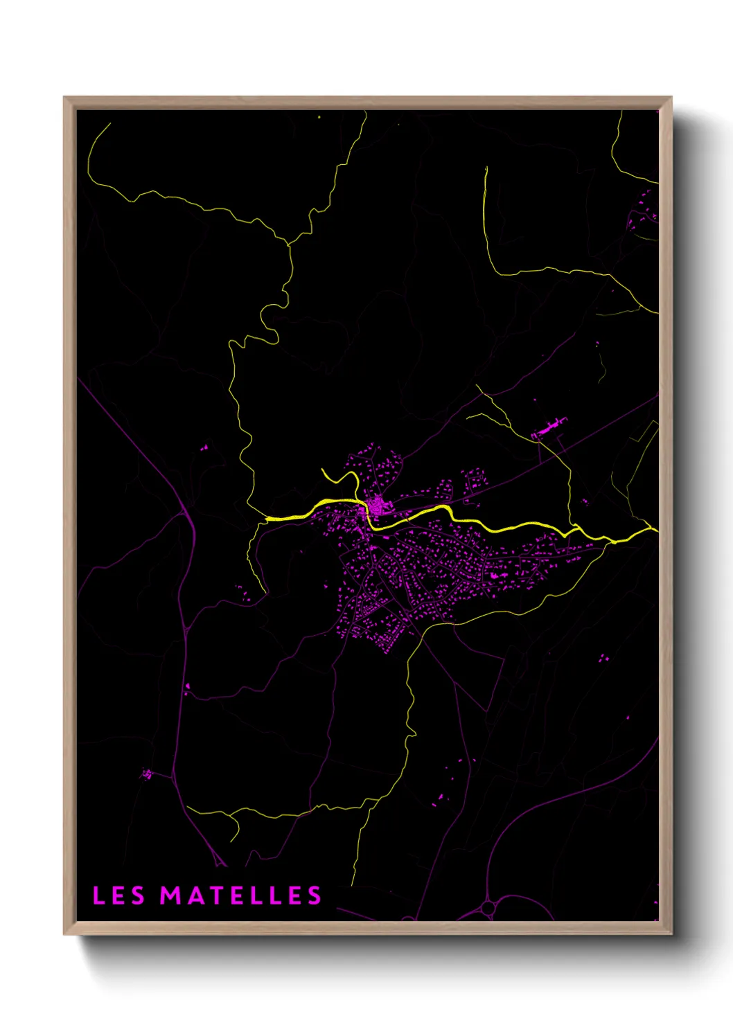Une affiche de carte sur Les Matelles