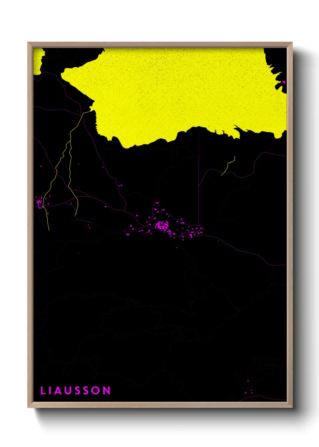 Une affiche de carte sur Liausson
