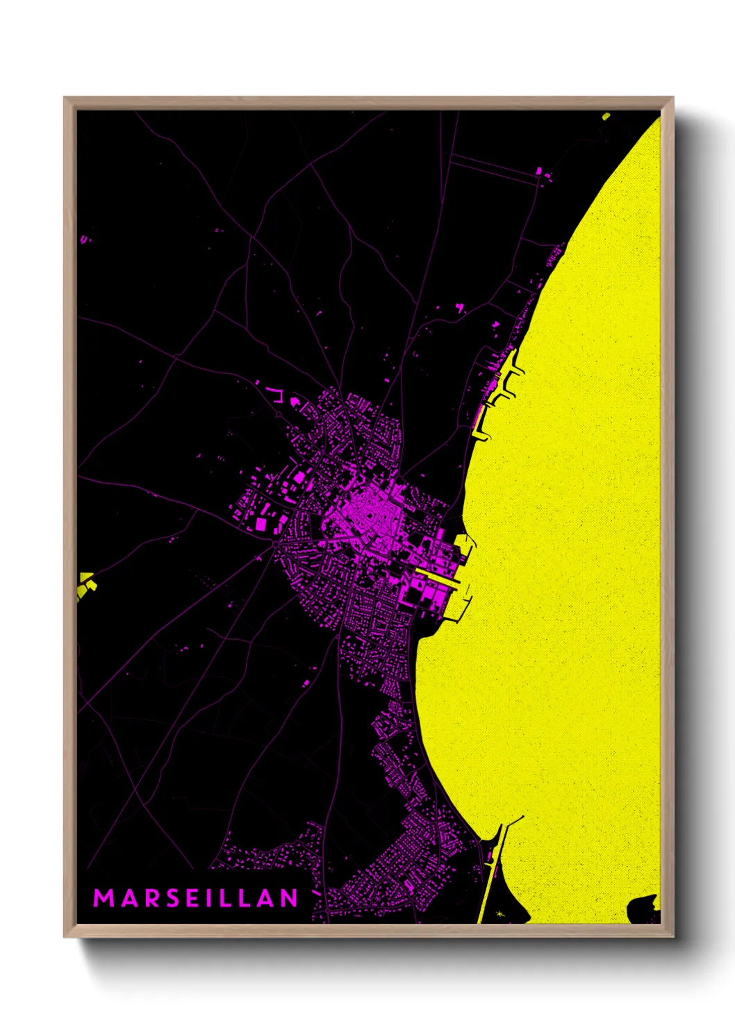 Une affiche de carte sur Marseillan