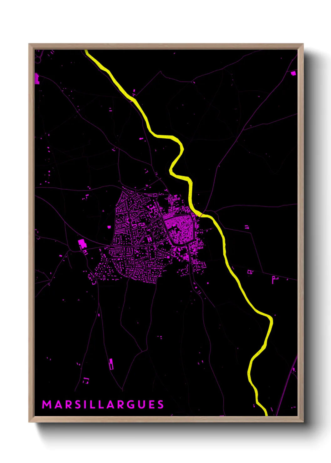 Une affiche de carte sur Marsillargues