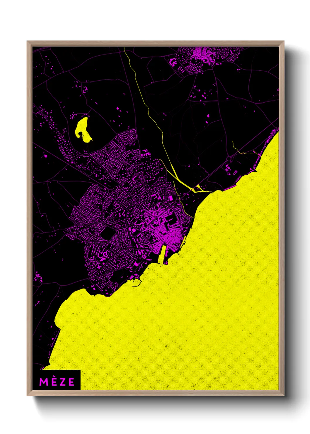 Une affiche de carte sur Mèze