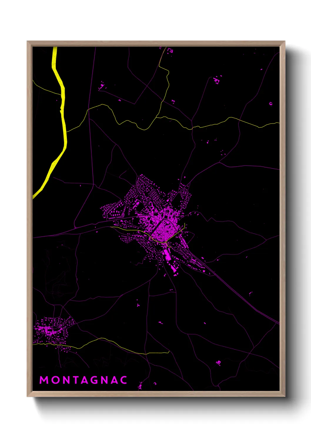 Une affiche de carte sur Montagnac