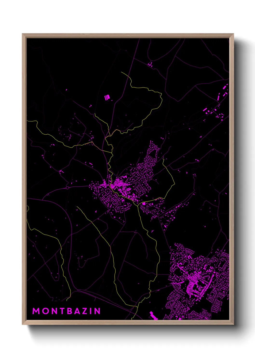 Une affiche de carte sur Montbazin
