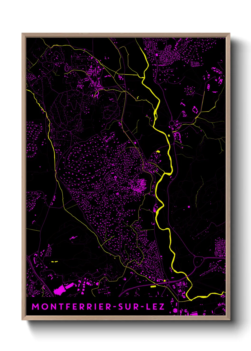 Une affiche de carte sur Montferrier-sur-Lez