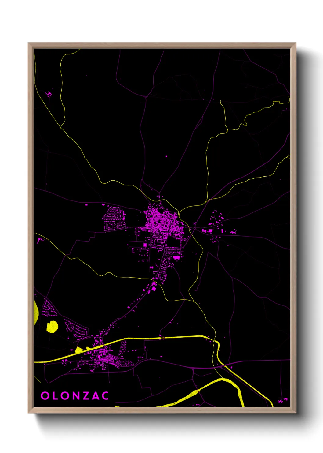 Une affiche de carte sur Olonzac